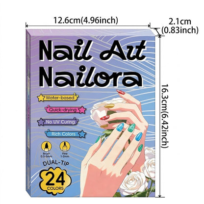 12/24 Colors Nail Art Pens – DIY 3D Nailora for Drawing, Dotting & Manicure